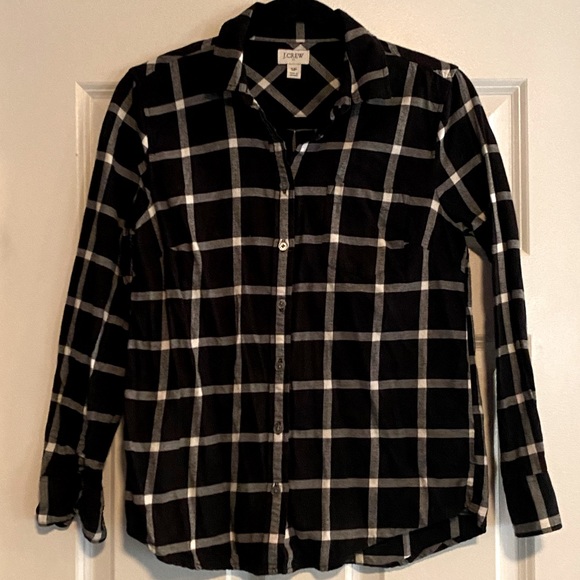 J. Crew Factory Plaid Flannel, size XS - Picture 2 of 7